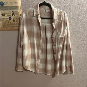 Hollister oversized Pink Plaid Shirt